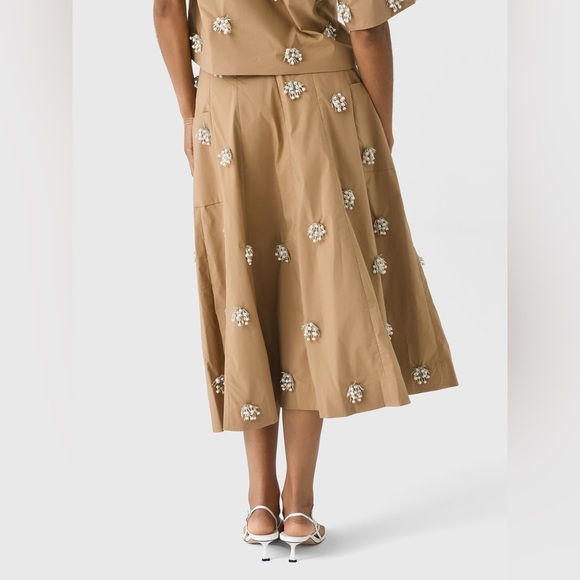 Simkhai Novanna Embellished Midi Skirt in Taupe - Picture 5 of 8